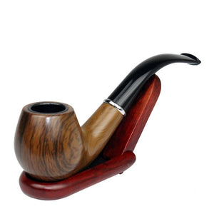 Classic Wood Grain Resin Pipe Chimney Filter Long Smoking Pipes Tobacco Pipe Cigar Gifts Narguile Weed Grinder Smoke Mouthpiece