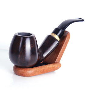 Retro Modeling Ebony Pipes Activated Carbon Double Filter Wood Smoking Pipe Herb Tobacco Pipe Cigar Narguile Weed Grinder Smoke